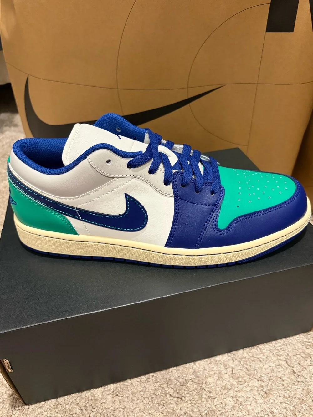 Men’s Air Jordan 1 Low Sail/Deep Royal Blue